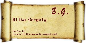Bilka Gergely névjegykártya